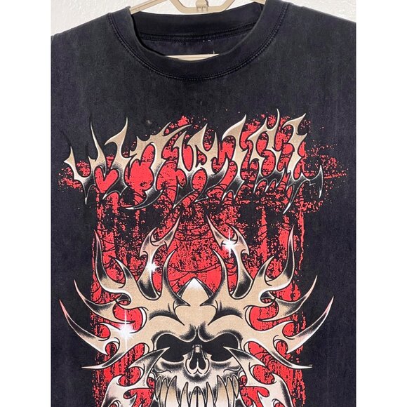 Vintage Vitriol Graphic Tee Skull & Flames Design Black Red Unisex X-Large - Picture 6 of 10